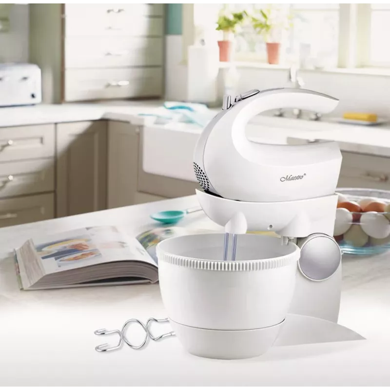 Mixer with rotating bowl Maestro MR-556 — countertop planetary mixer, rotating stainless bowl, multiple speed settings