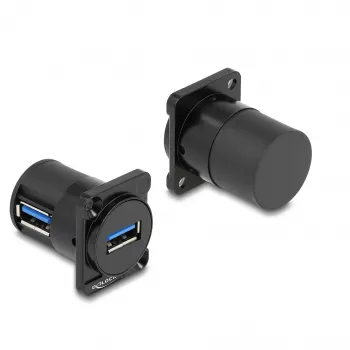 DeLOCK D-Type Module USB 5 Gbps Type-A female to female 90° angled