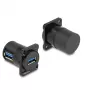 DeLOCK D-Type Module USB 5 Gbps Type-A female to female 90° angled