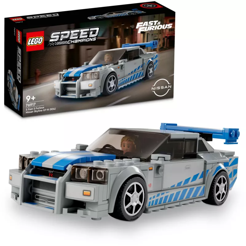 LEGO 76917 Speed Champions 2 Fast 2 Furious Nissan Skyline GT-R (R34) Toy Car
