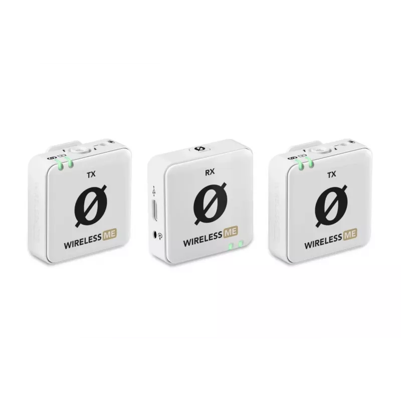 RØDE Wireless ME Dual White - compact wireless microphone system with two transmitters for two-channel recording