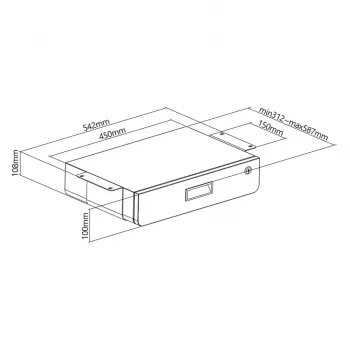 Desk drawer MACLEAN MC-461 ergonomic compact design, easy installation, under-desk accessory