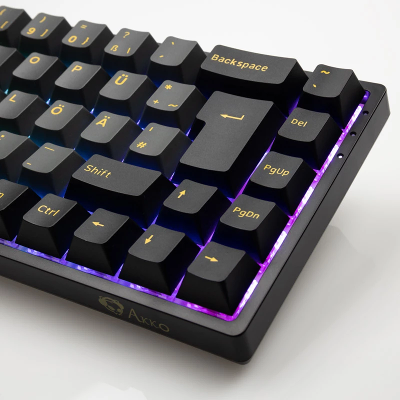 AKKO 3068B Plus Black&Gold Wireless Gaming Keyboard, mechanisch, RGB - V3 Cream Yellow, ISO (DE), black