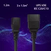 Power cable Qoltec 53991 Black 1.2 m C20 C13 coupler