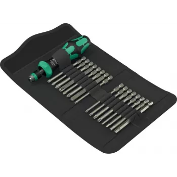 Wera hand tool set Kraftform Kompakt 60 RA-R 1, 17-piece screwdriver and bit set, compact ratcheting handle