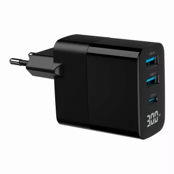 Gembird TA-UC-PDQC30LCD-BK-02 mobile device charger Universal Black AC Fast charging Indoor