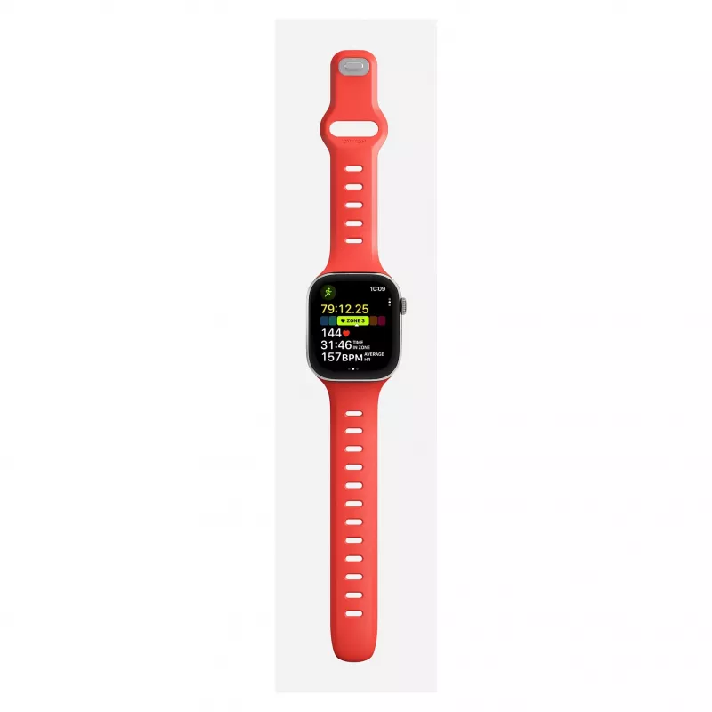Band Nomad Tempo — Red rubber, 18 mm width, fits wrists 135–175 mm