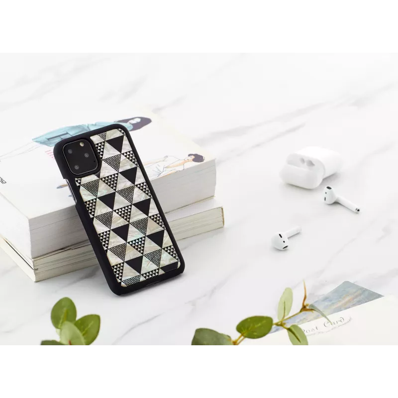 Phone case iKins for iPhone 11 Pro — black pyramid design