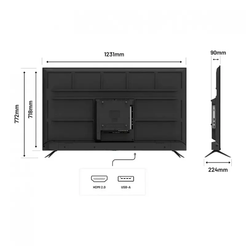 139,0cm/55 (3840x2160) JAPANNEXT JN-IPS550UHD60F 16:9 IPS 60Hz HDMI USB WLAN Speaker Black