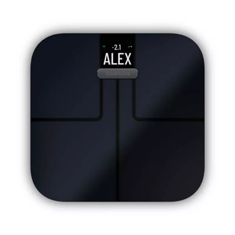 Electronic personal scale GARMIN Index S2 — black, max 181.4 kg, Wi‑Fi/Bluetooth, body composition