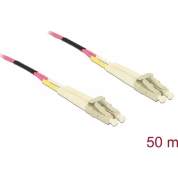 Network Cable DELOCK LWL Cable LC Duplex to LC Duplex Multimode OM4 50m Yellow