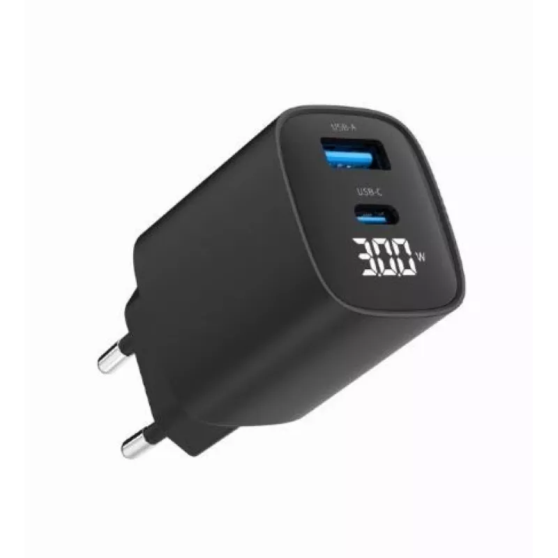 Mobile device charger Gembird TA-UC-PDQC30LCD-BK-01 Fast charging Black