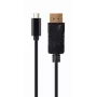 USB graphics adapter Gembird A-CM-DPM-01 with USB-C, supports up to 3840×2160, USB 2.0 / 3.2 Gen 2, black, 2 m cable