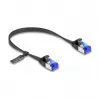 Network Cable DeLOCK RJ45 Flat Patch Cable plug to plug Cat.6A 0.25 m black