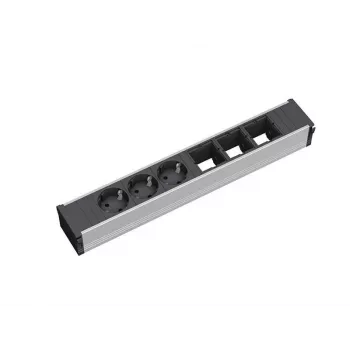 Power Extension Bachmann 912.006 3 AC Outlets Black Silver