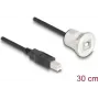DeLOCK 88182 USB cable USB 2.0 0.3 m USB B Black Silver