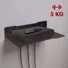Wall shelf for decoder MACLEAN MC-122, steel, black, max load 5 kg, hole spacing 219 mm