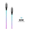 USB-C to USB-C charging cable FIXED FIXDLED-CC-RA with PD support and fixed length, integrated rainbow LED