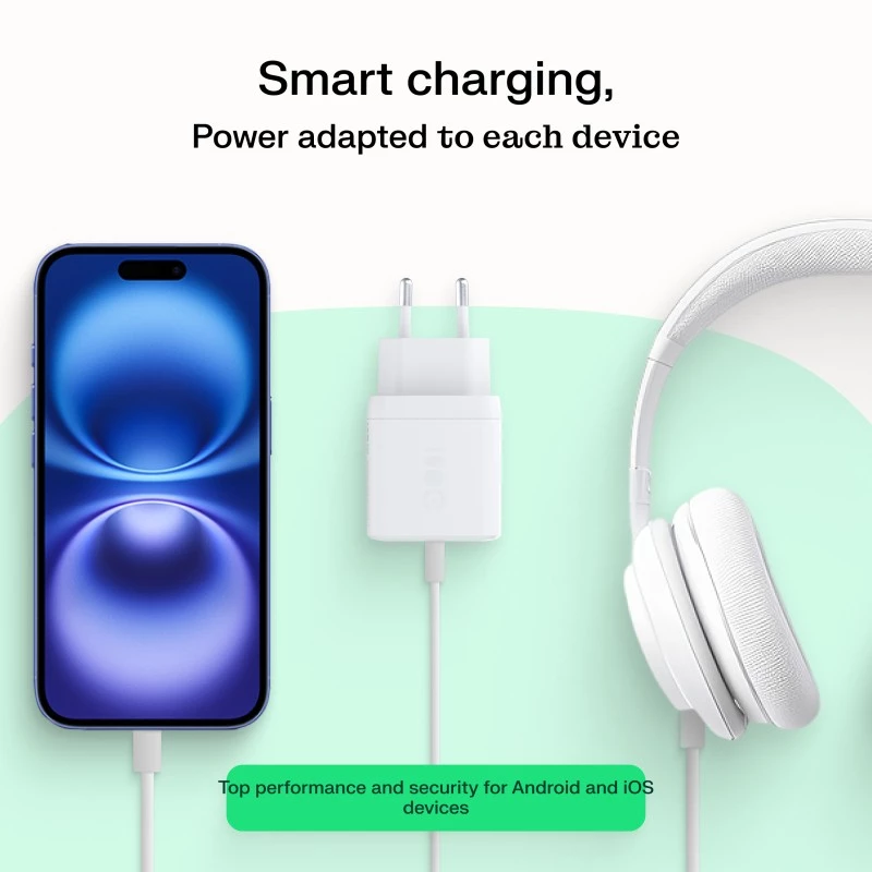 Power adapter Green Cell PowerSource Solo30 30W White — USB-C charger, 30W output
