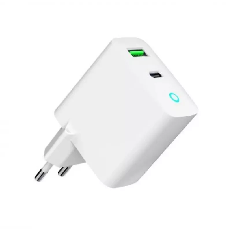 Alimentator Retea 220V GEMBIRD, Universal, 1 X USB Type-C D 20W, 1 X USB-a 3.0 QC 18W, Indicator LED, White