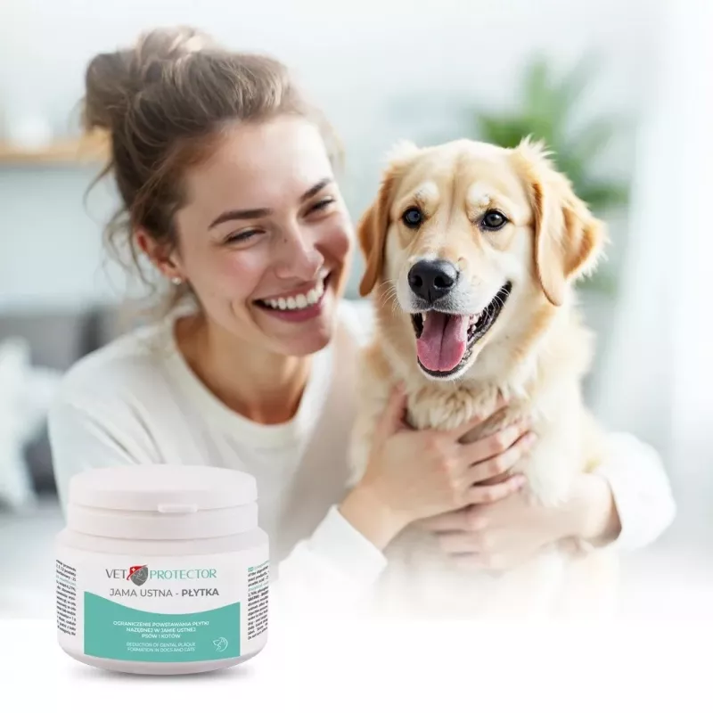 Oral hygiene powder JM Sante Vet Protector 60 g for dogs and cats, dietary supplement for adult pets