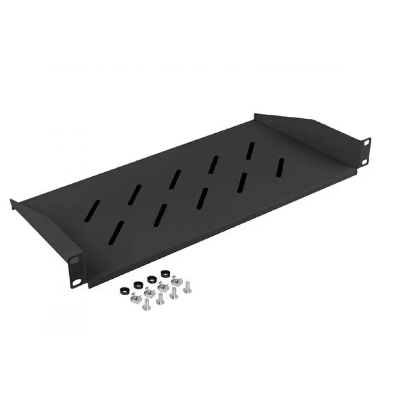 Lanberg AK-1014-B 19 inch Shelf 1U 483x220 mm, 25 kg, Black