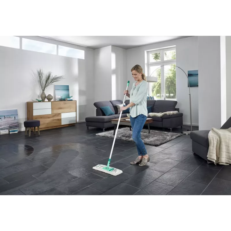 Flat mop Leifheit Profi XL cotton plus — 420 mm width, 360° rotating head, cotton/fiber, aluminium handle