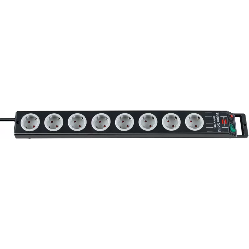 Power Extension Brennenstuhl 1153380118 2.5m 8 AC Outlets Black Grey