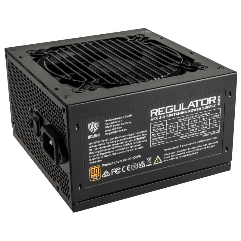 Kolink Regulator 80 PLUS Gold PSU, ATX 3.0, PCIe 5.0, modular - 1000 Watts