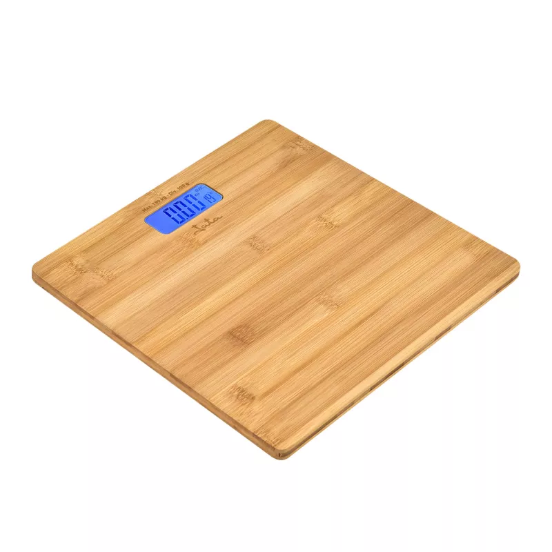 Electronic personal scale Jata HBAS1489 — 180 kg capacity, 100 g accuracy, 10.2 cm LCD, bamboo platform
