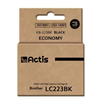 Ink cartridge ACTIS KB-223BK compatible with Brother LC223Bk, black pigment ink 16 ml, standard yield