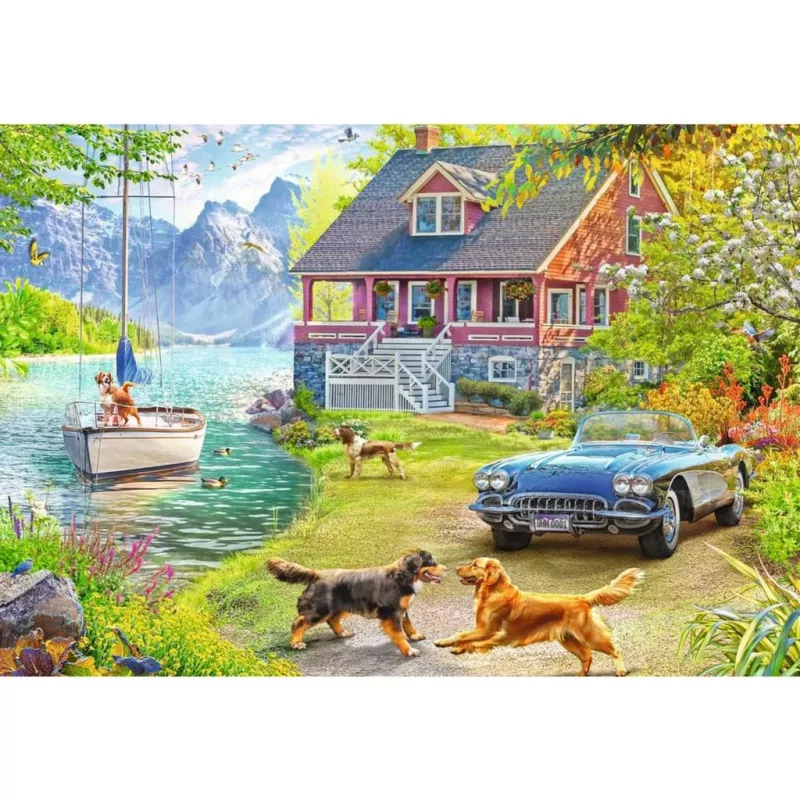 Jigsaw Puzzle Ravensburger Feel Well & Puzzle – Summer house by the lake, 200 pieces