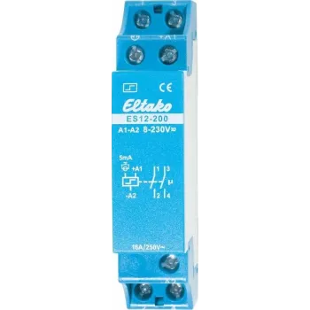 Eltako Impulse Switch ES12-200, 2 Normally Open Contact 16 A ES12-200 8 - 230 V/UC or 230 V 2 Normally Open Contact 16 A 250 V/AC (Incandescent Lamp (21200002)