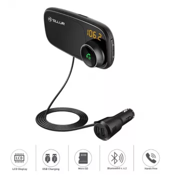 Magnetic Phone Holder Tellur FMT-B6 Black — Adjustable Angle, Compatible with Smartphones