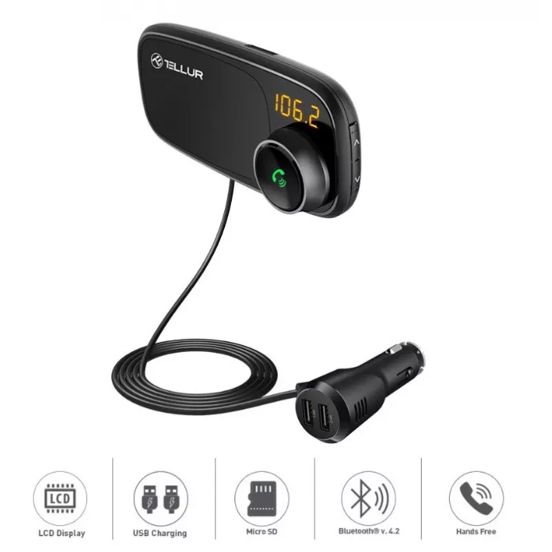 Magnetic Phone Holder Tellur FMT-B6 Black — Adjustable Angle, Compatible with Smartphones
