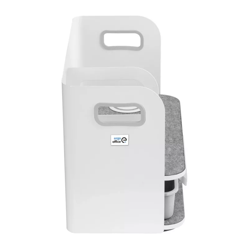 Desk organizer with drawer and wireless charger Ergo Office, white, max. 10kg, ER-441