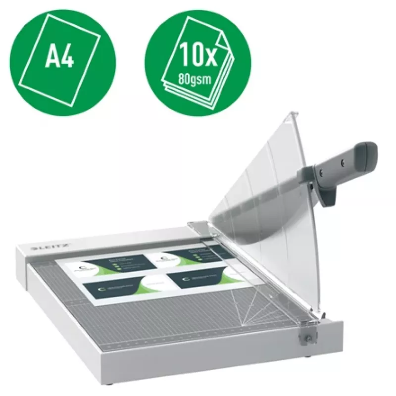 Leitz Precision Home Office Paper Cutter A4, 10 sheets, Manual clamp, Stainless steel, A4, 80 g/m², Anthracite