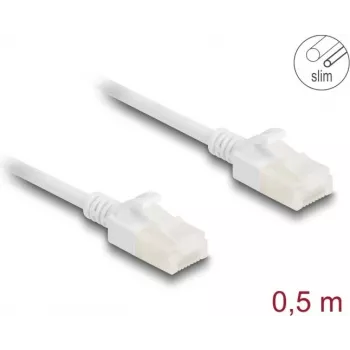 Network Cable DeLOCK RJ45 Cat.6A plug to plug U/UTP 0.5m white