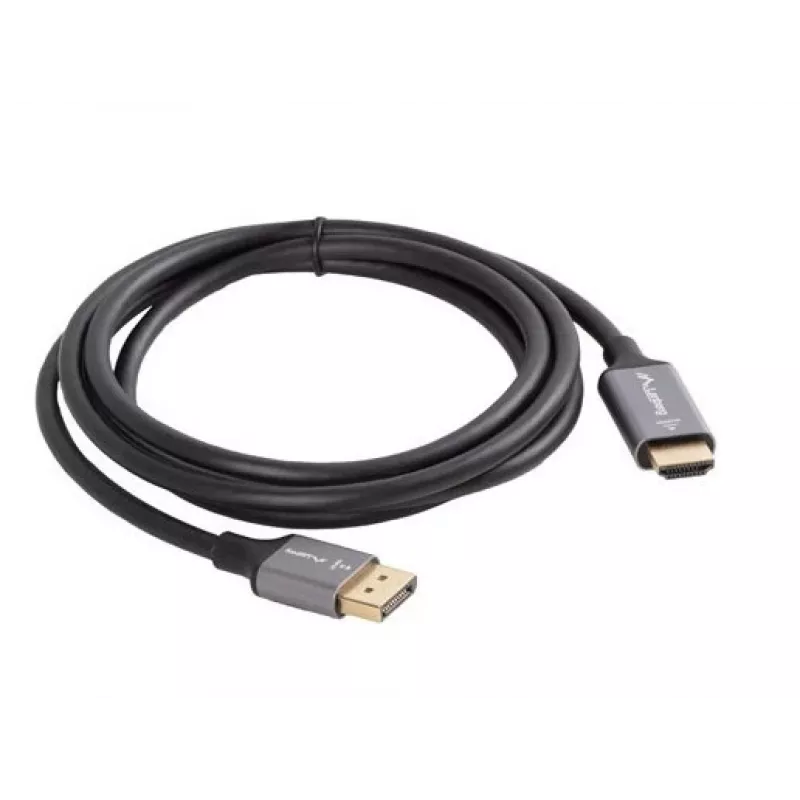 Lanberg CA-DPHD-20CU-0018-BK video cable adapter 1.8 m DisplayPort HDMI Type A (Standard) Black, Silver