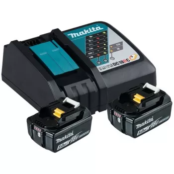 Makita DC18RC - Battery Charger + Battery 2 x - Li-Ion - 5 Ah - 90 Wh - 1 x Battery Charging (197570-9)