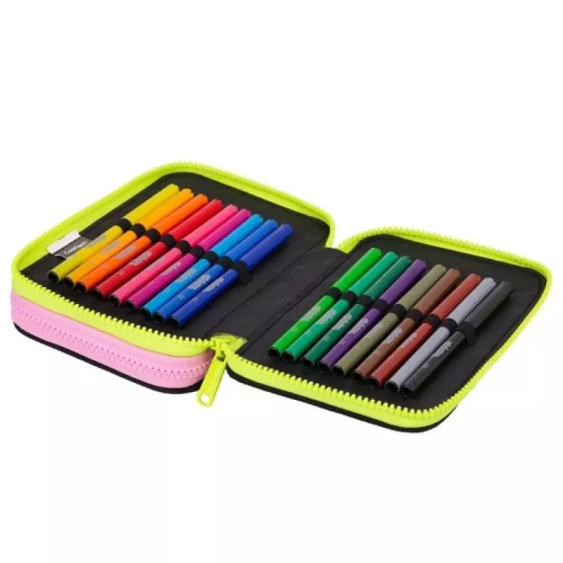 Double decker school pencil case with equipment CoolPack Jumper 2 PANDA GANG