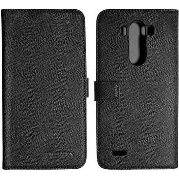 Nevox ORDO - Flip Case for mobile phone - PU Faux Leather - Grey, Black - for LG G3