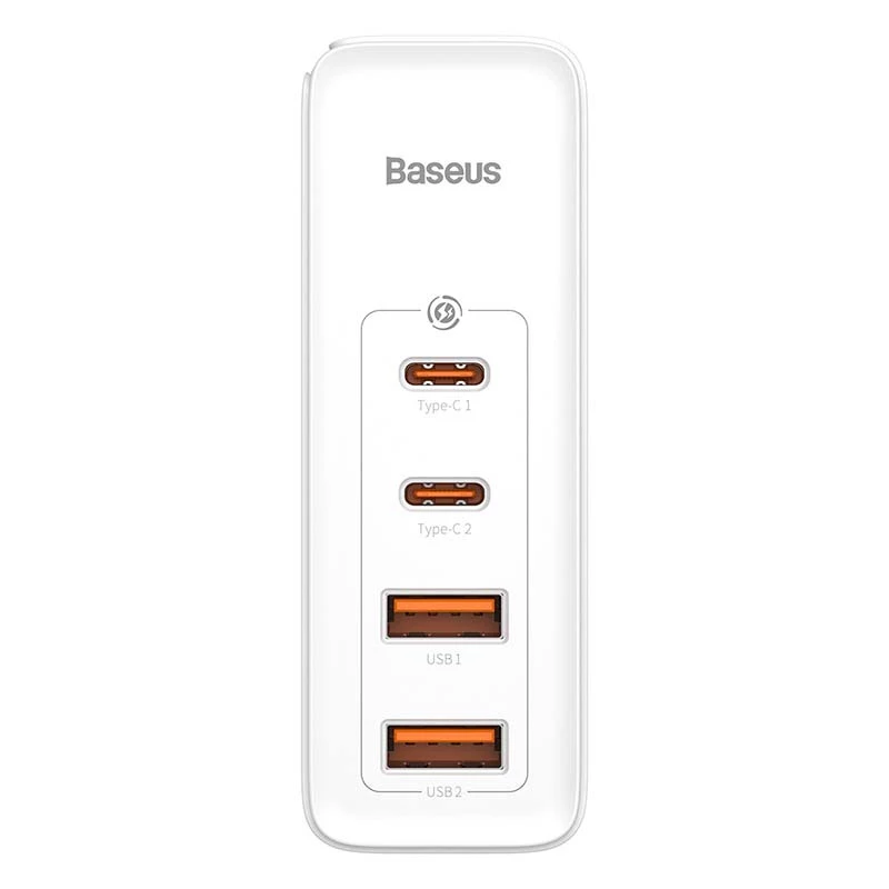 Travel Charger Baseus GaN2 Pro Quick 2x USB + 2x USB-C, 100W, EU (white)
