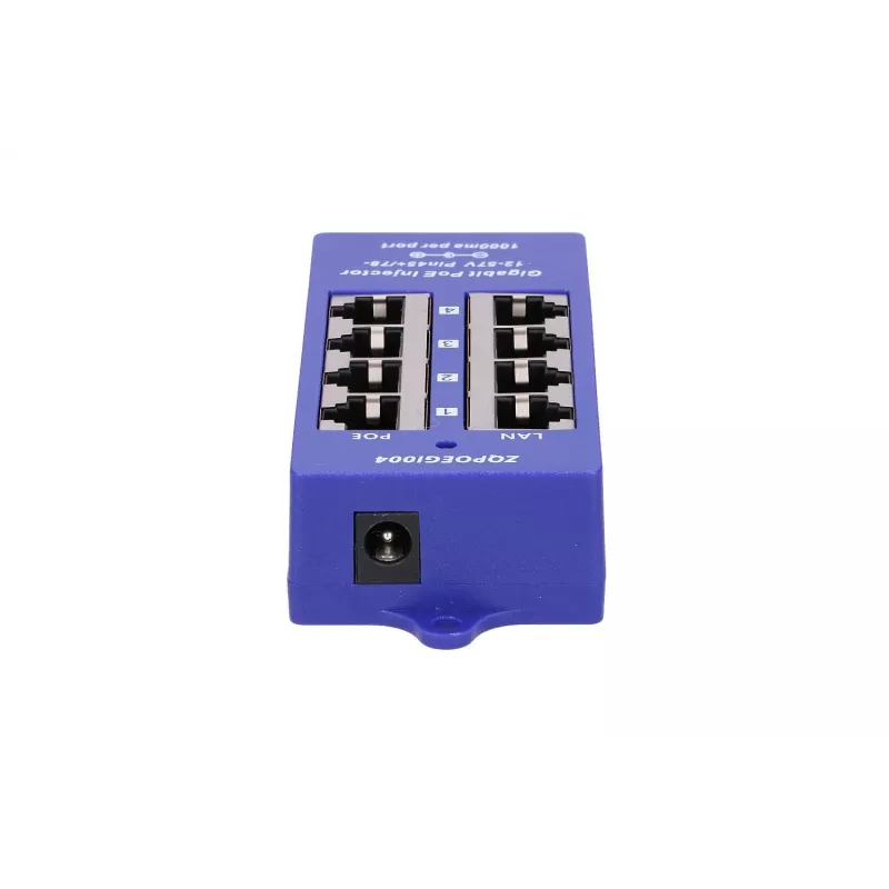 PoE Injector Extralink Gigabit 4-Port, 4x 1000Mb/s RJ45, 48V, Blue/Black