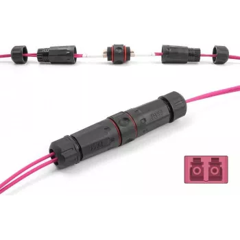 DeLOCK Optical Fiber Cable Connector LC Duplex female to LC Duplex female OM4 waterproof