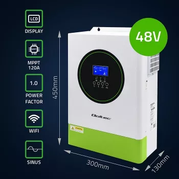 Hybrid solar inverter QOLTEC 53861 6.2kVA 6.2kW