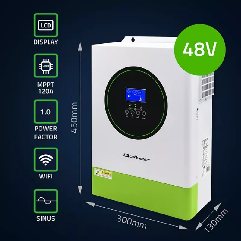 Hybrid solar inverter QOLTEC 53861 6.2kVA 6.2kW
