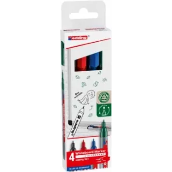 Whiteboard marker set Edding 361, assorted colors, 1.0 mm tip, pack of 4