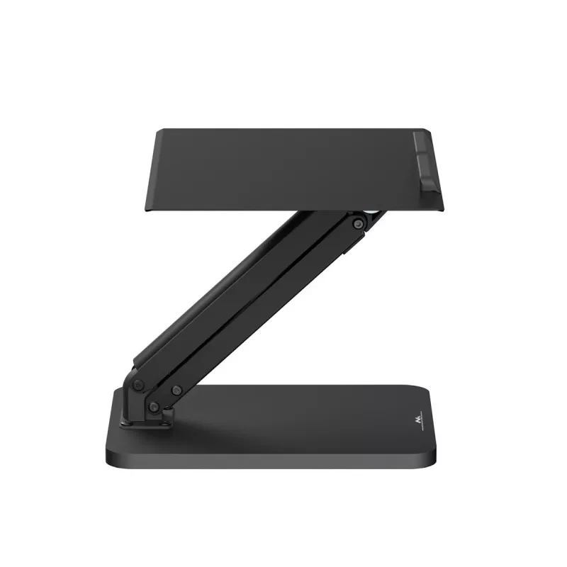 Maclean desk stand for monitor or laptop, gas spring, for standing and sitting work, black, MC-493