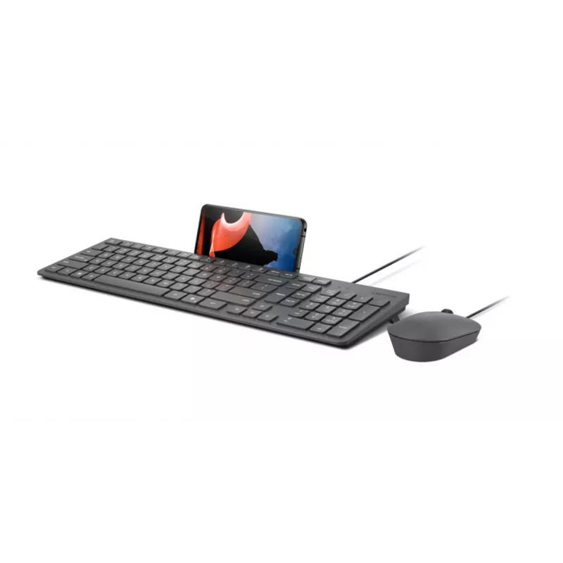 Wired keyboard and mouse set Lenovo 310 (US English) — full-size keyboard, 1.8 m cable, 2000 DPI optical ambidextrous mouse